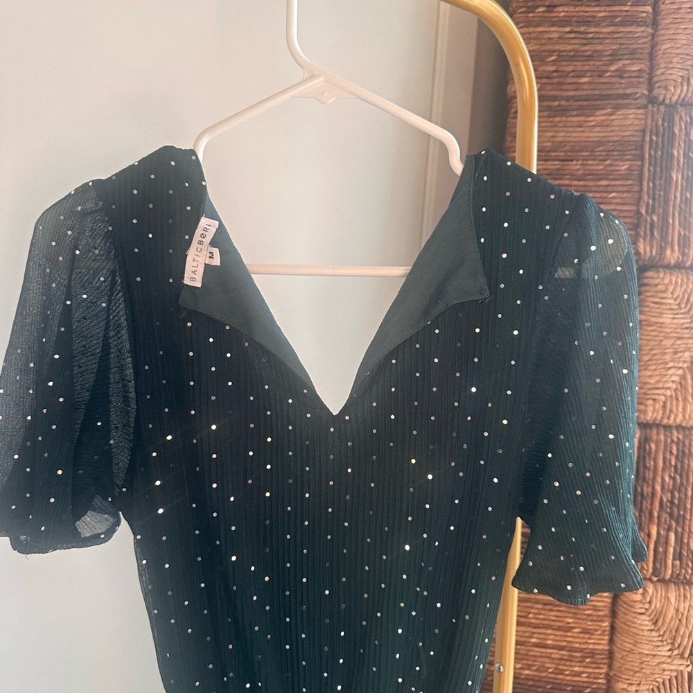 Baltic Born Black Maxi Dress with White Dots - Picture 3 of 4